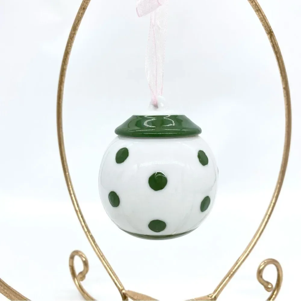 Vintage Beau Rivage Polka Dot Primary Colors Christmas Ornaments